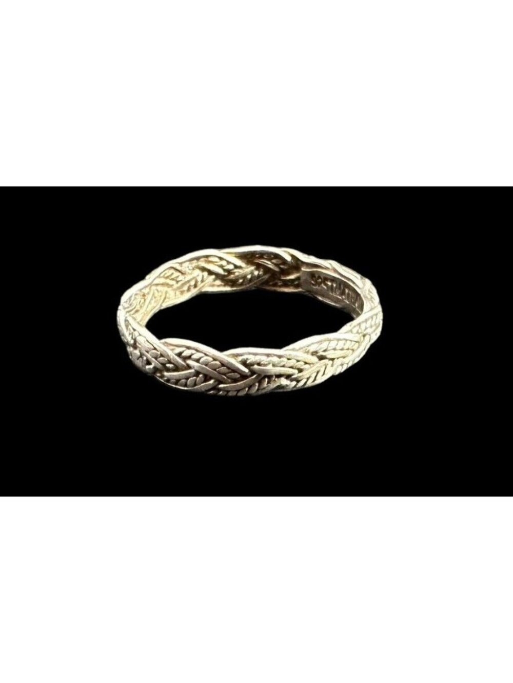 Ring Signed 925 TMA Braided Band Twisted Size 7.5 Vintage Sterling Silver